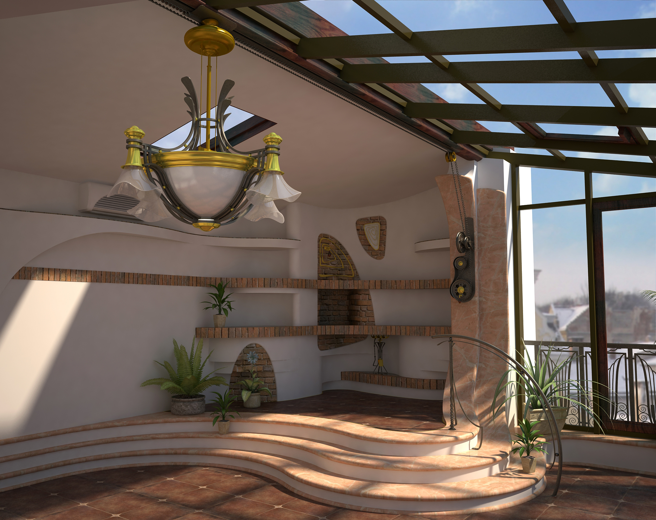 art deco winter garden with bbq-0