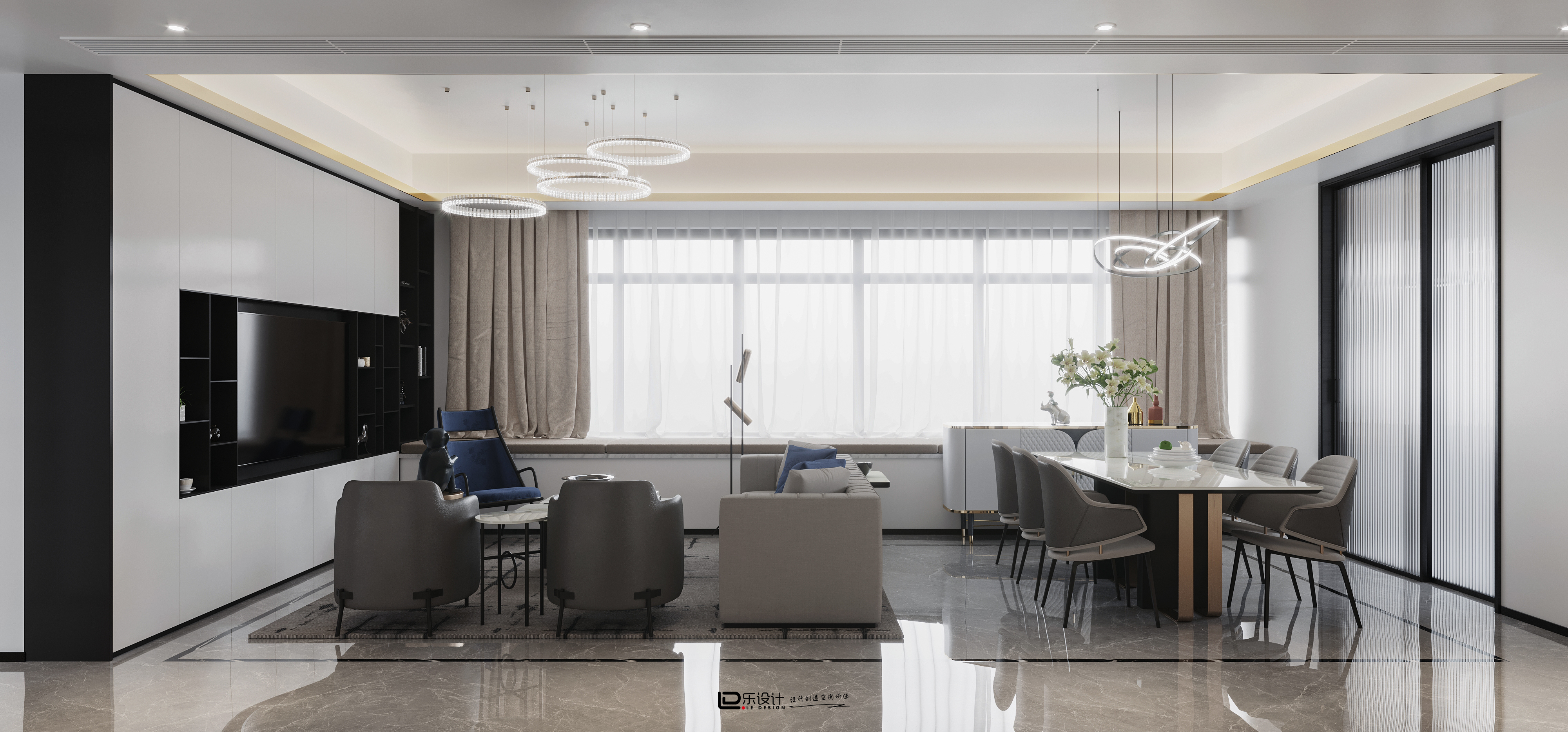 悦虹湾 113 方现代极简与轻奢融合丨中国杭州丨LD 设计-1