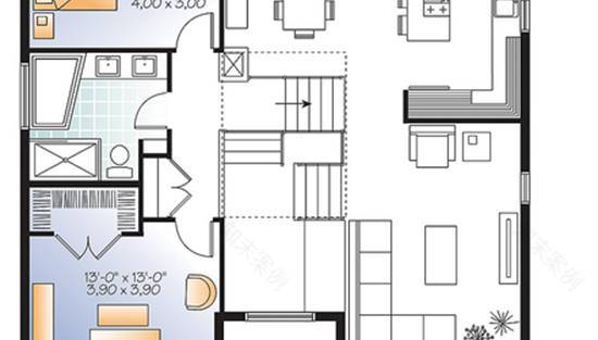当代两层房屋设计方案 9535号计划-14