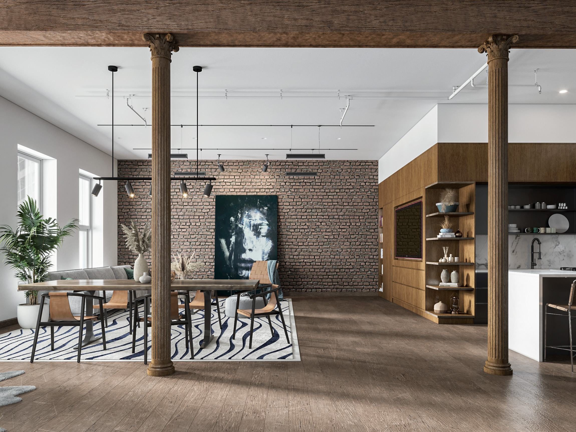 Middle Space Loft With modern touch-0