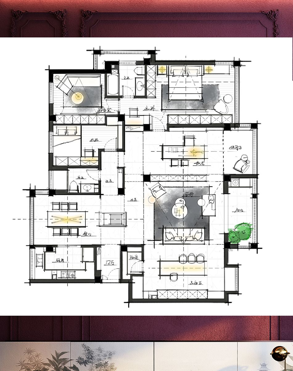 扬州 220m²轻奢风住宅，复古与时尚的完美融合-6