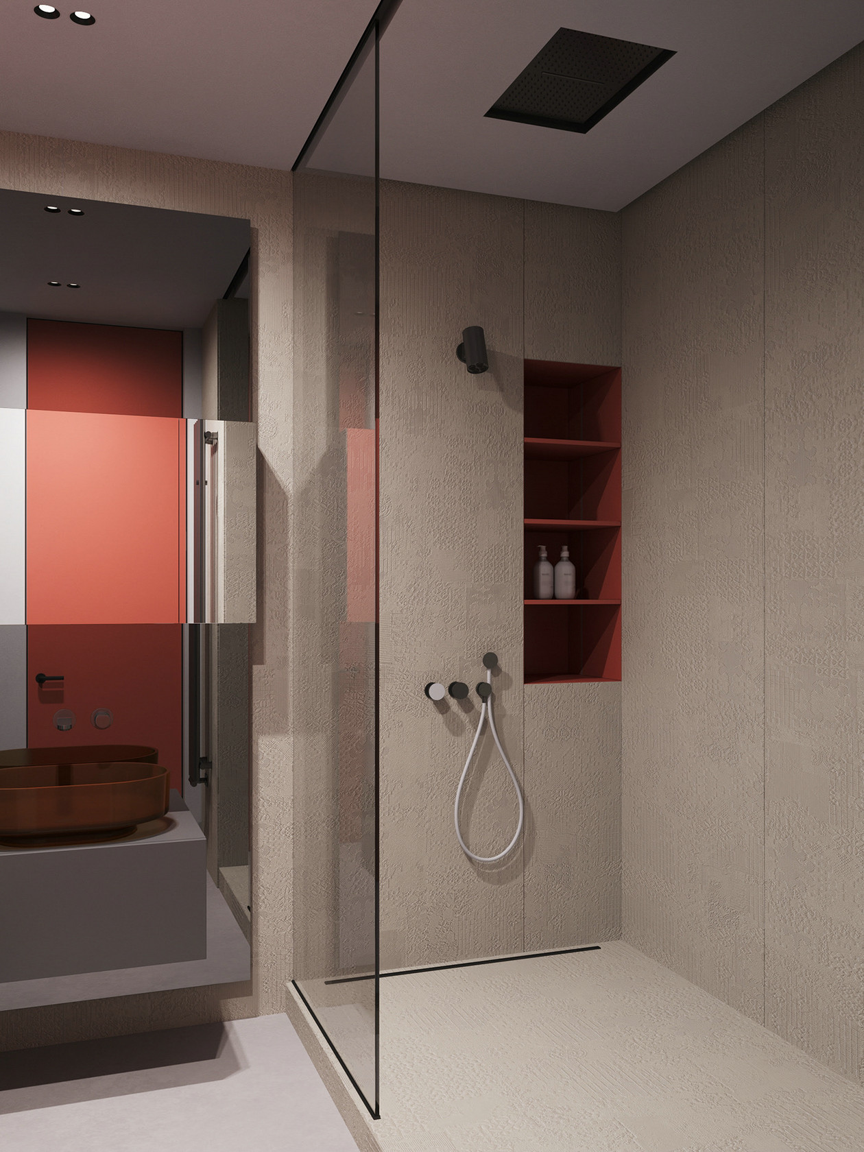 92㎡高级黑+红色 冬季飞舞的色彩-14