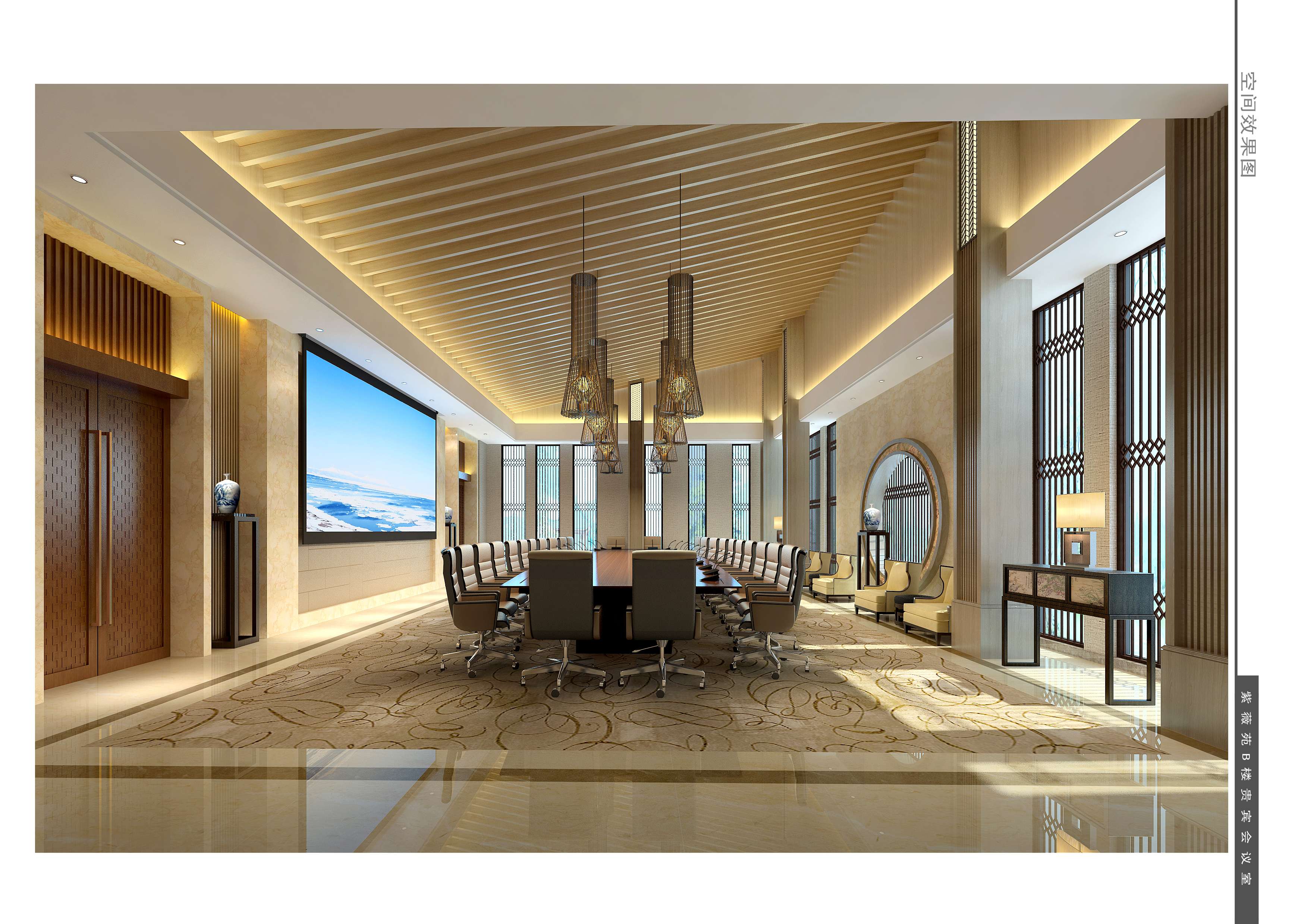 金螳螂  新中式风格紫薇园会所室内概念方案高清效果图-73