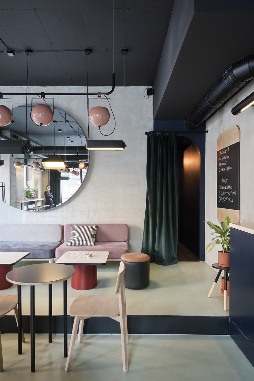 塞尔维亚 Autori Architects 设计现代水泥咖啡馆，色彩优雅展现别致空间-3