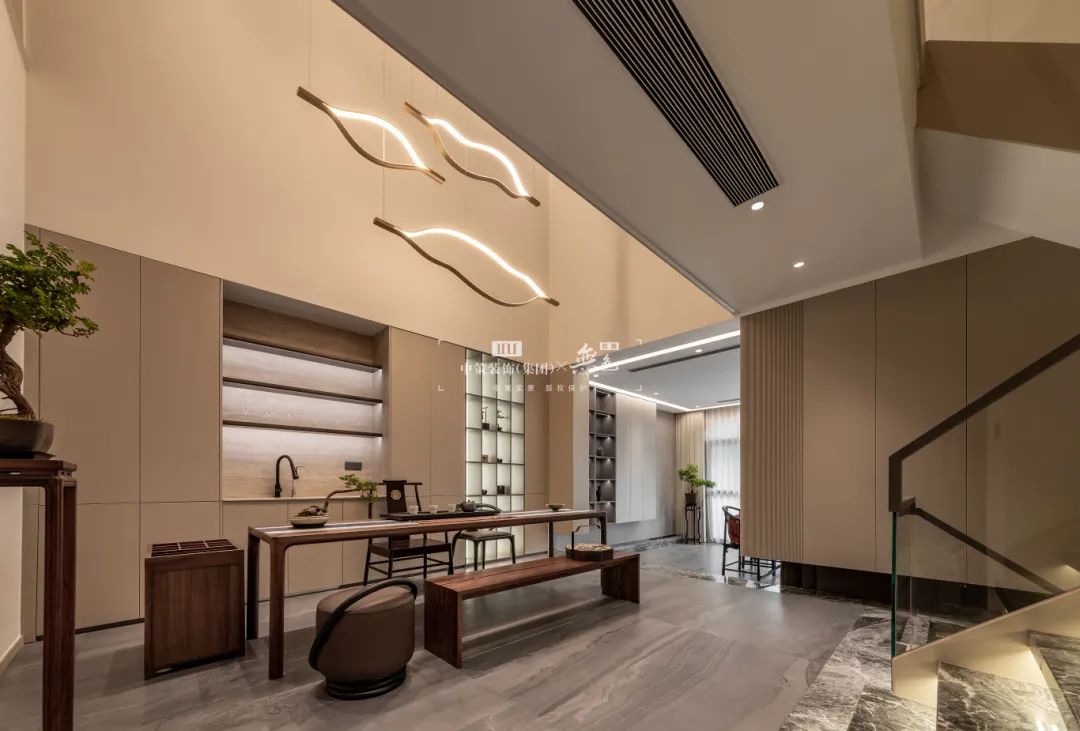 550㎡现代中式别墅丨中策装饰-2