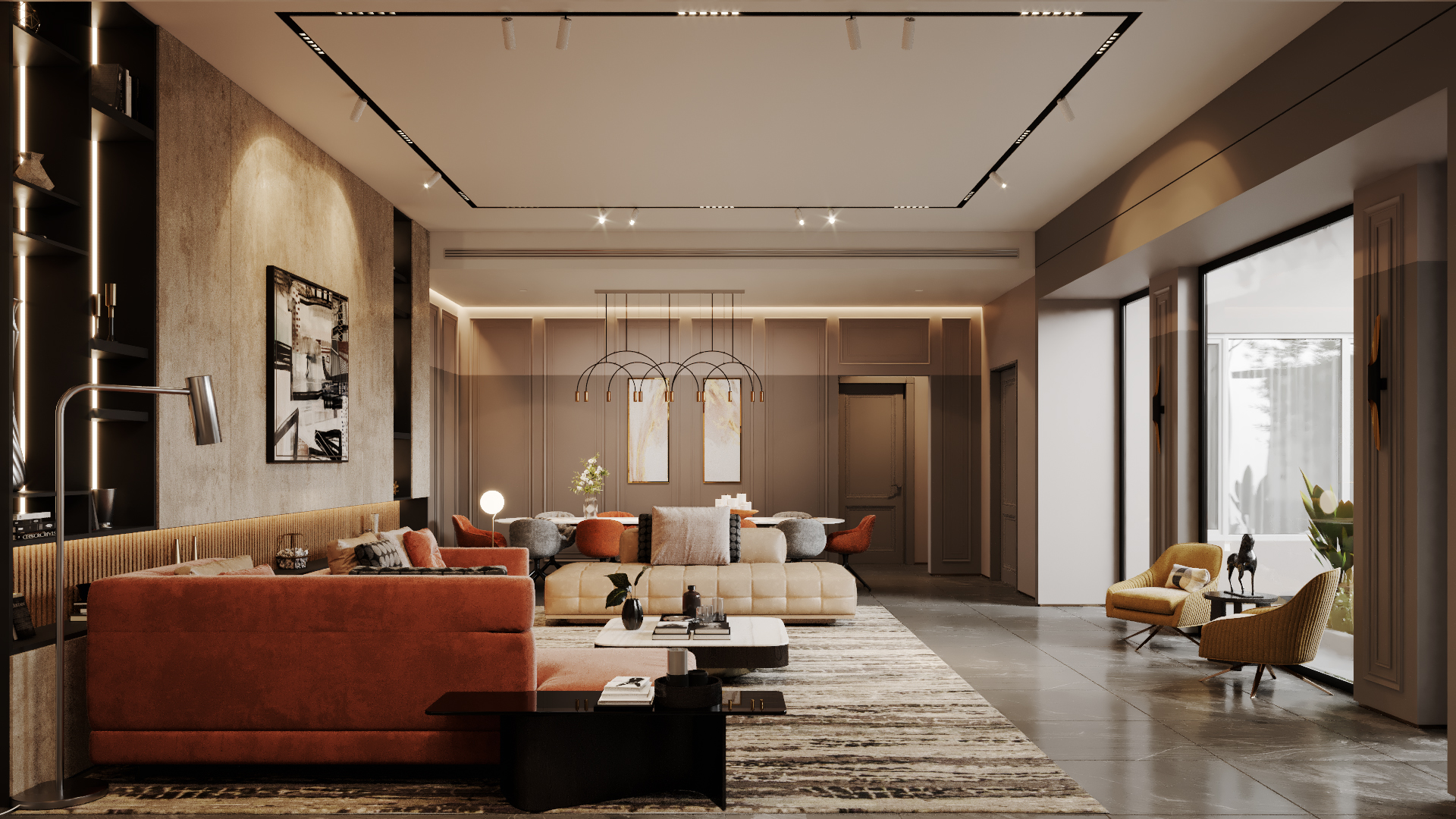 Living & Dining area -Private villa KSA -2020-1