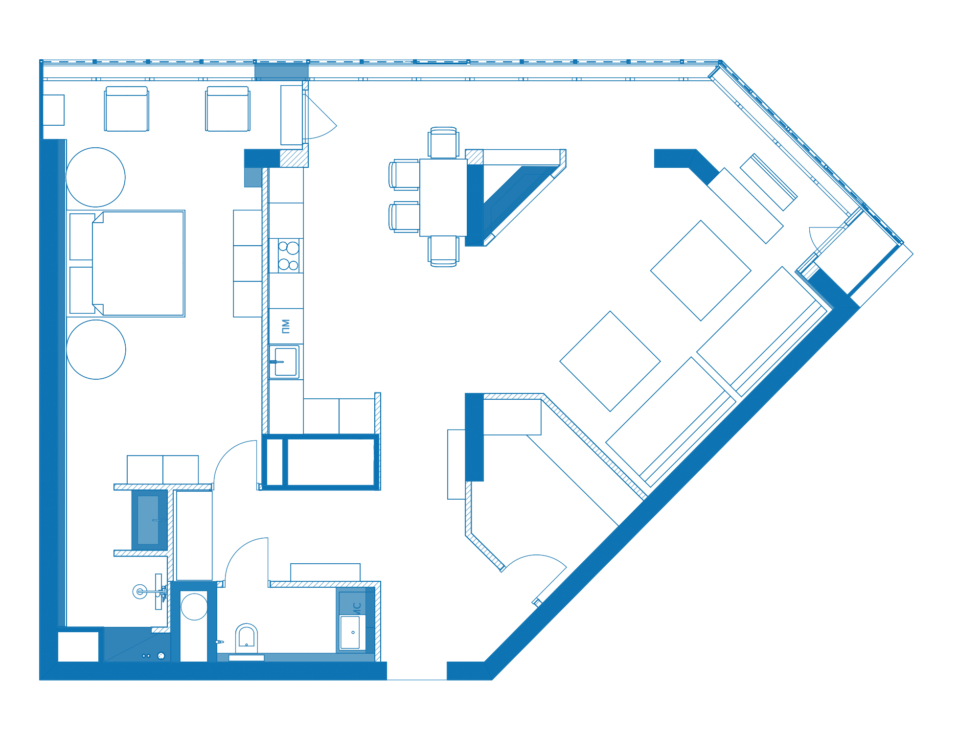 莫斯科 40 层高楼公寓，暗色调诠释城市工业风-29