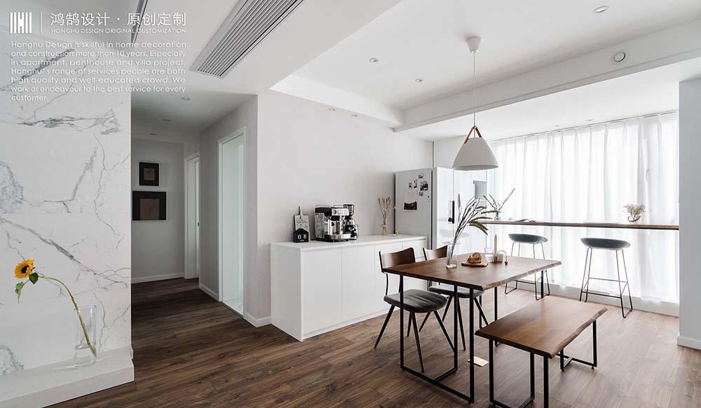 打通北阳台,打造观景吧台休闲区-9