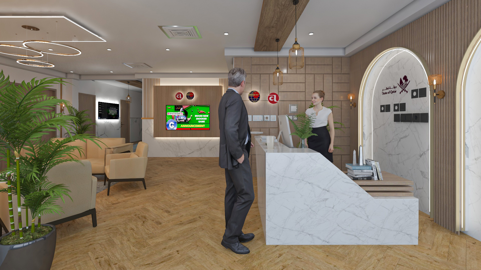 snoker Qatar etihad cooperation reception hall-7