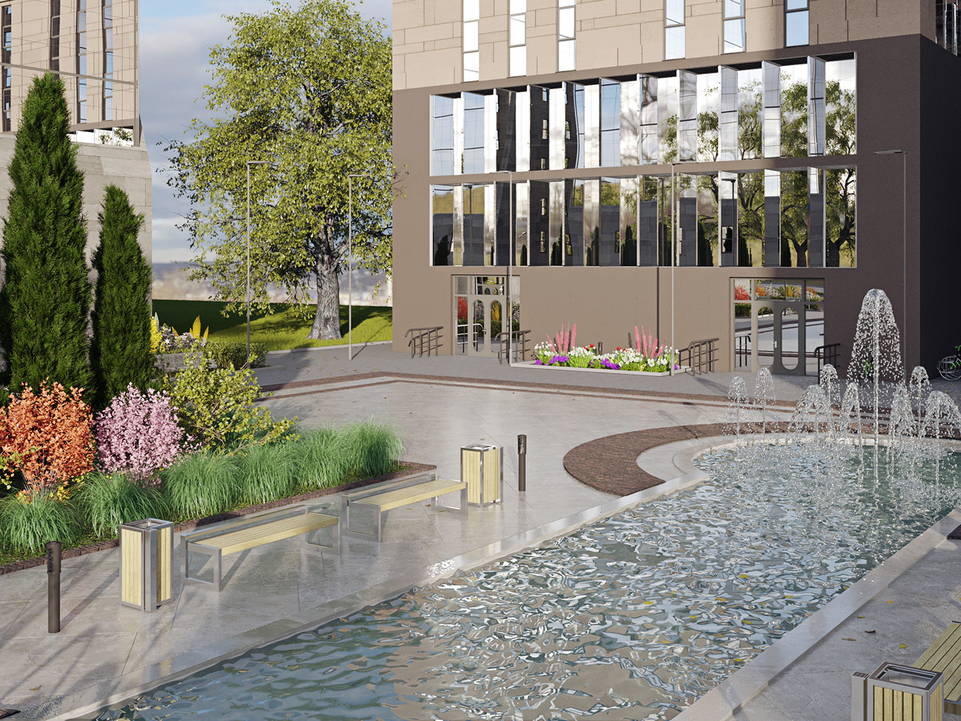 Administrative Buildings With Fountain-7