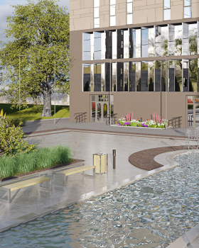 Administrative Buildings With Fountain