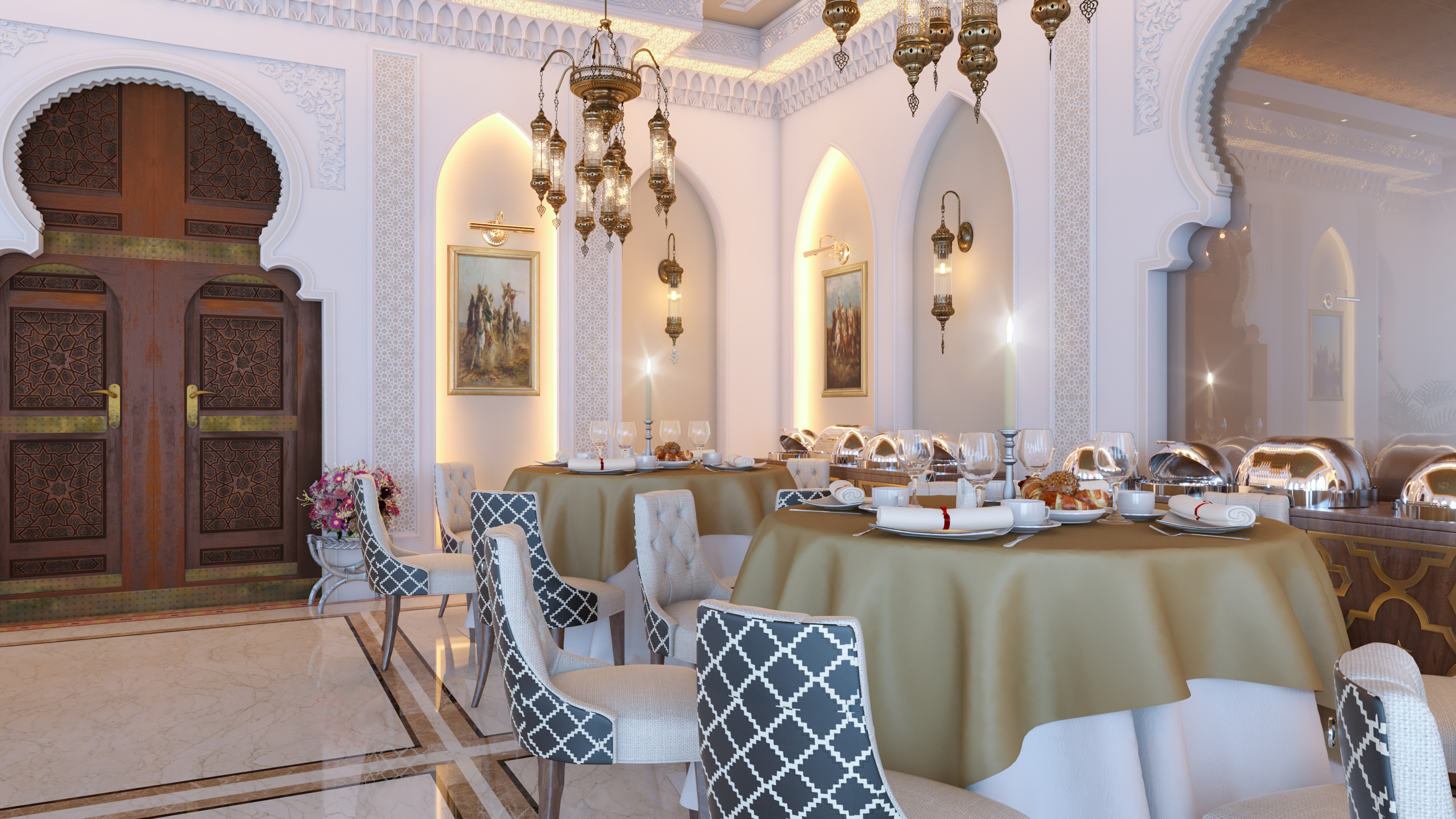 Moroccan style villa in KSA ( Dining Room)-4
