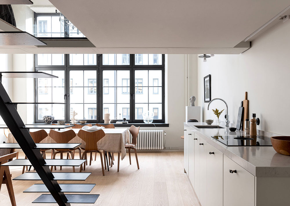 斯德哥尔摩工业风复式公寓设计-11