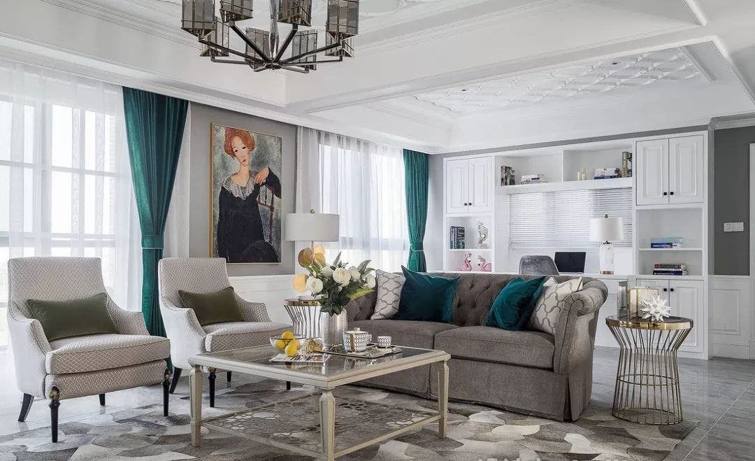 140㎡高级灰轻奢美式五室两厅-6