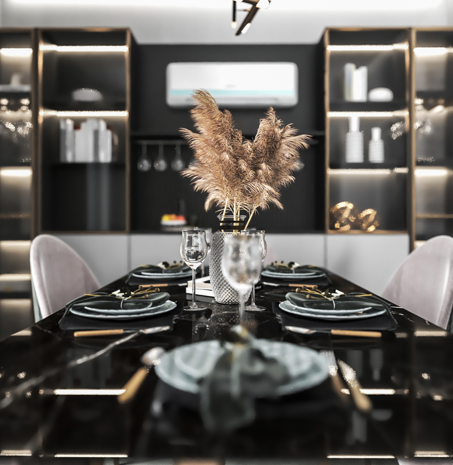 现代接待和用餐空间设计丨AHMED SEDIK-11