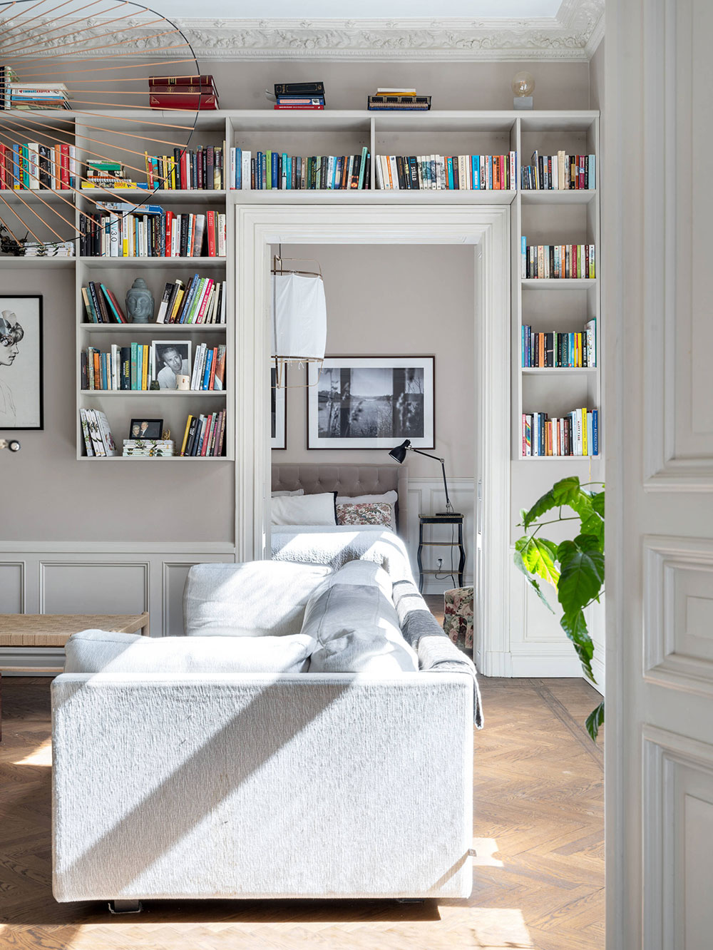 斯德哥尔摩公寓优雅图书馆设计-2