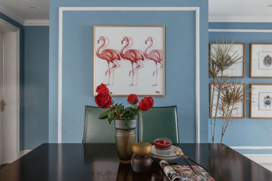 中南雅苑 | 140m² | 美式风格 | 奶油蓝与火烈鸟粉的完美融合-17