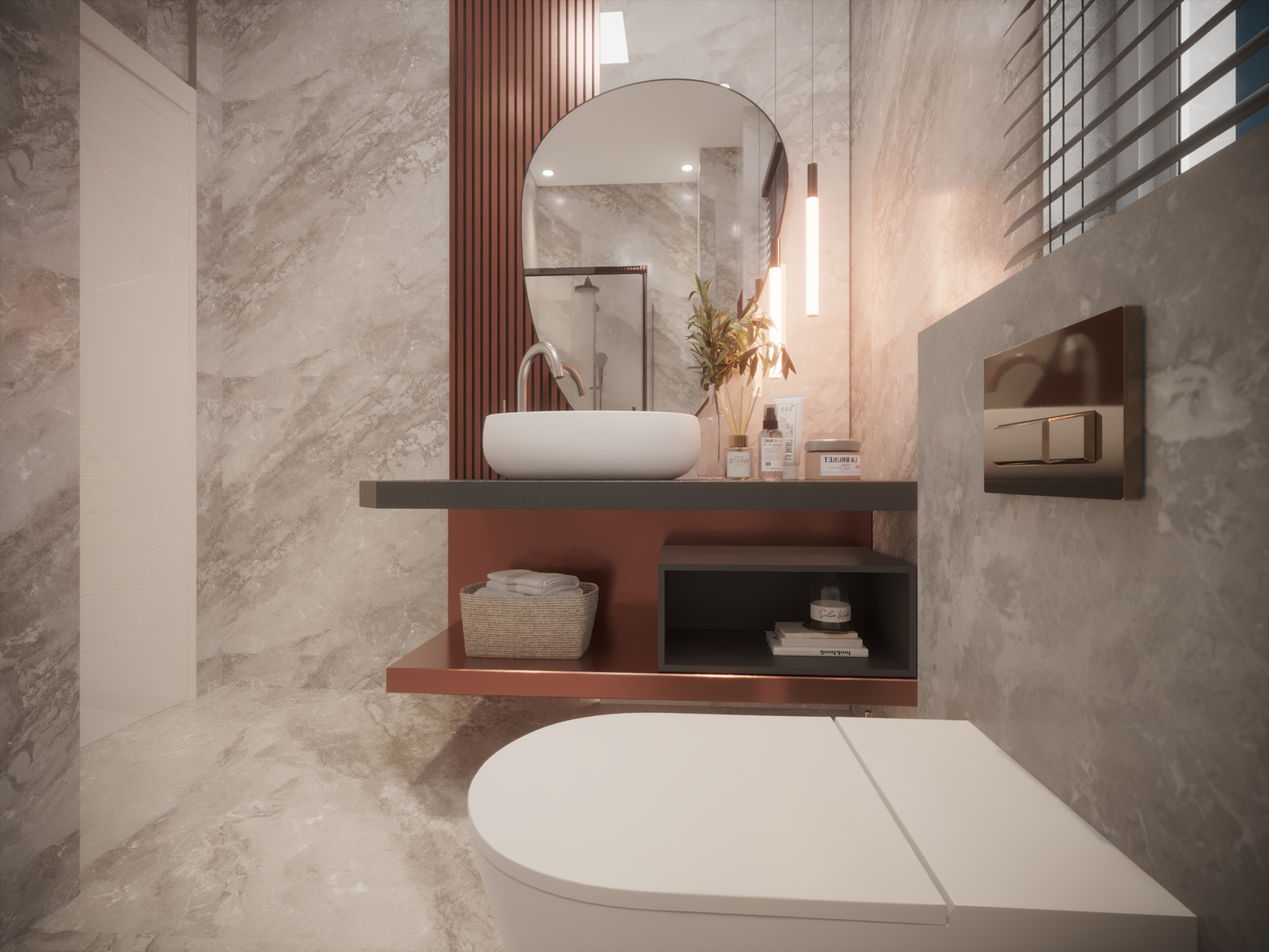 Girl Bed Room and Dressing and Bath Room Villa Modern-4