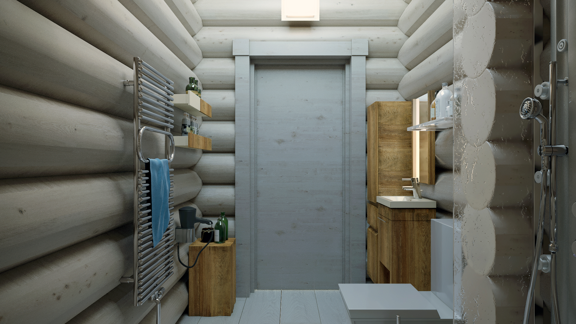 Варианты интерьера в срубе.-30