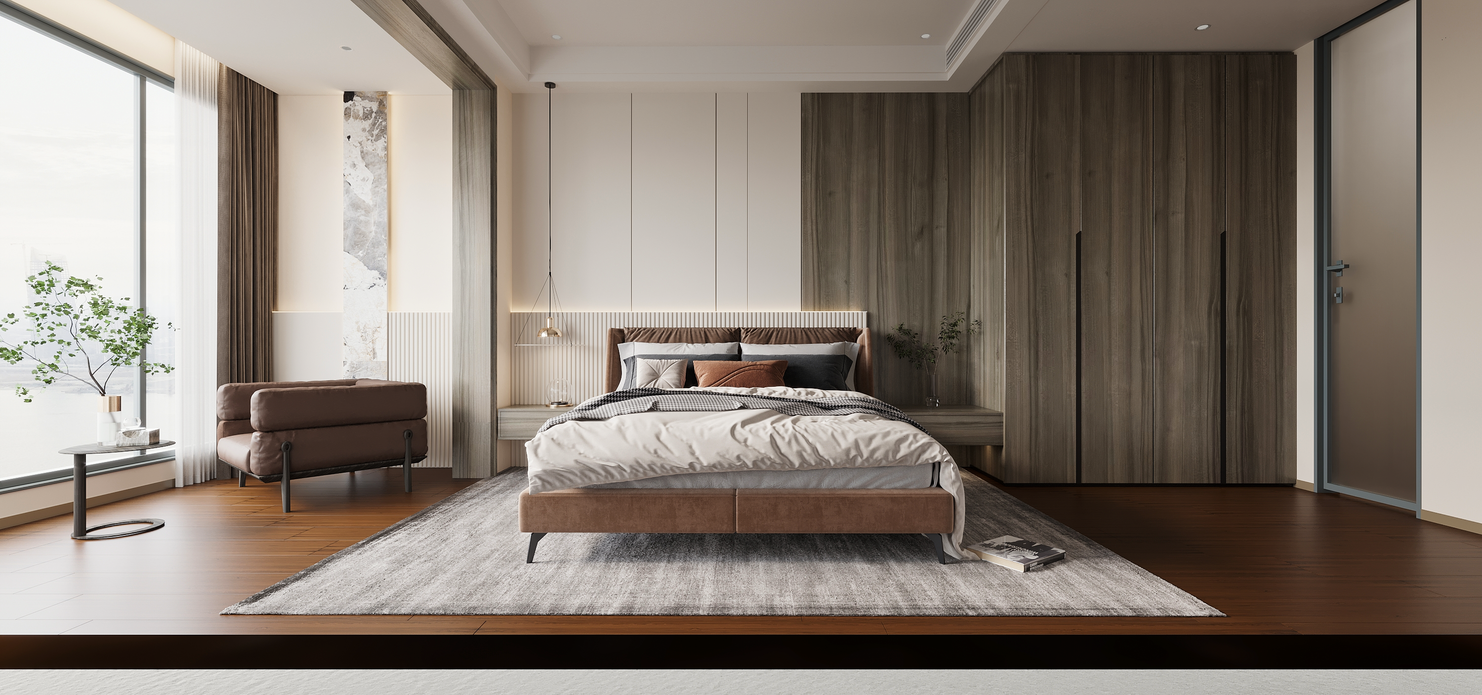 客餐厅现代黑白灰 //卧室-14