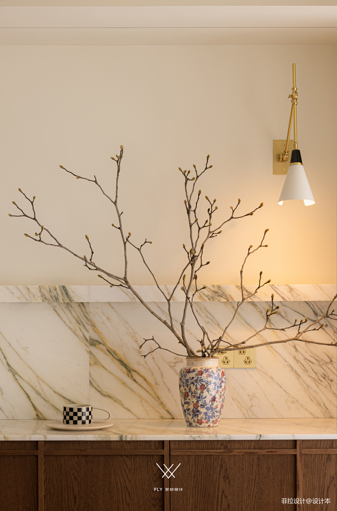 装修还得看90后：两人一猫住100㎡，开放布局的奶油中古家-60