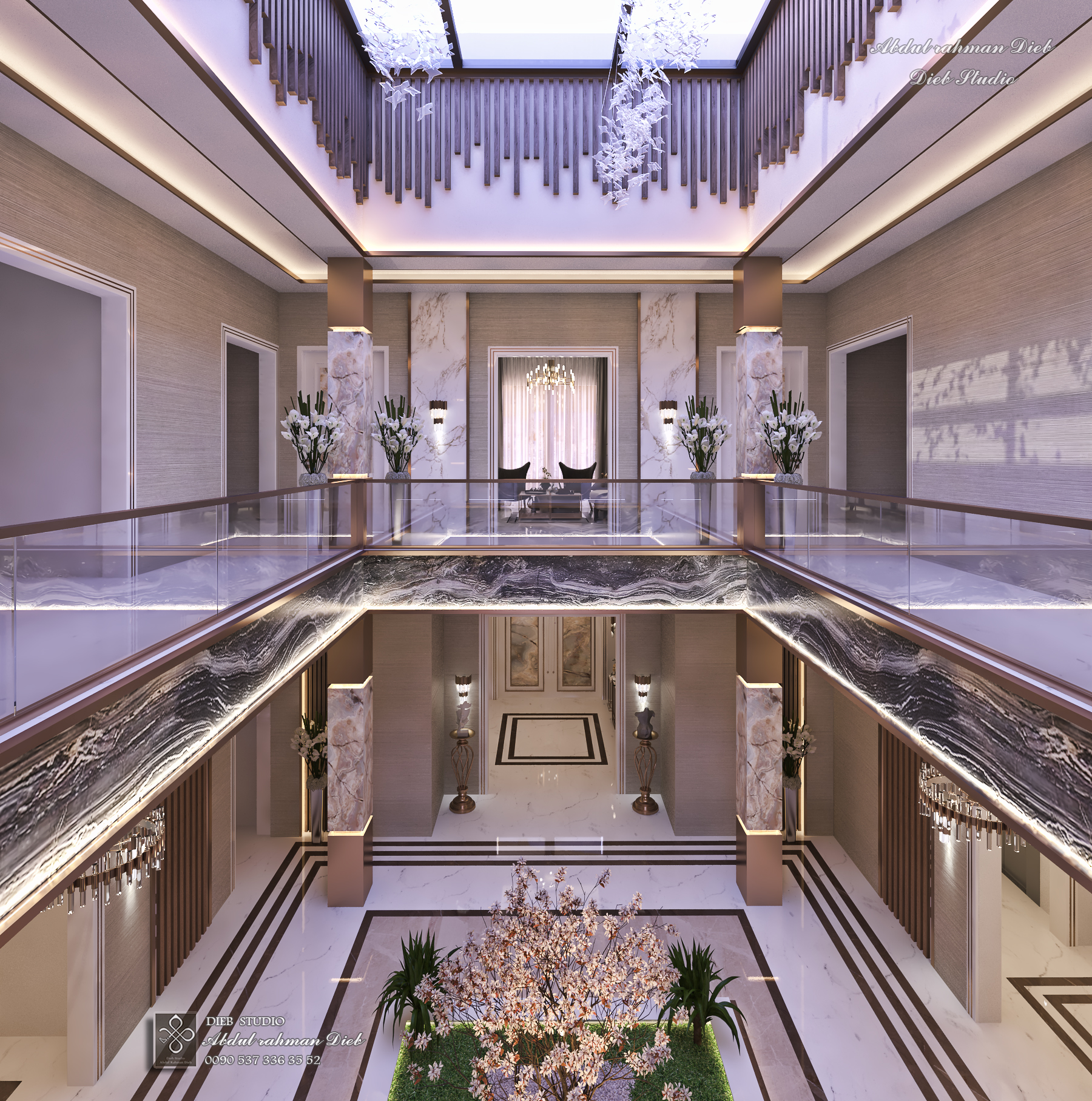 别墅内双层高的大堂丨ABDULRAHMAN DIEB-10