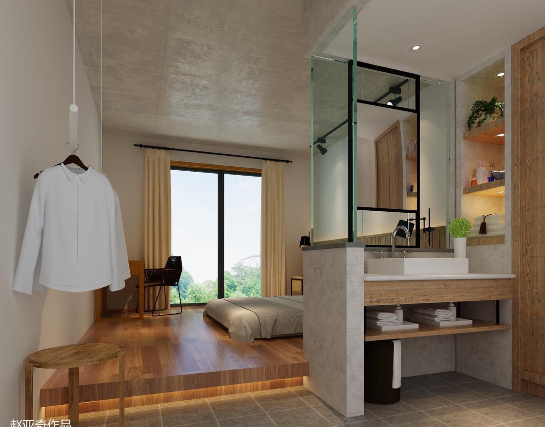 怀柔汤河民宿 | 北欧原木风水泥复古空间-18