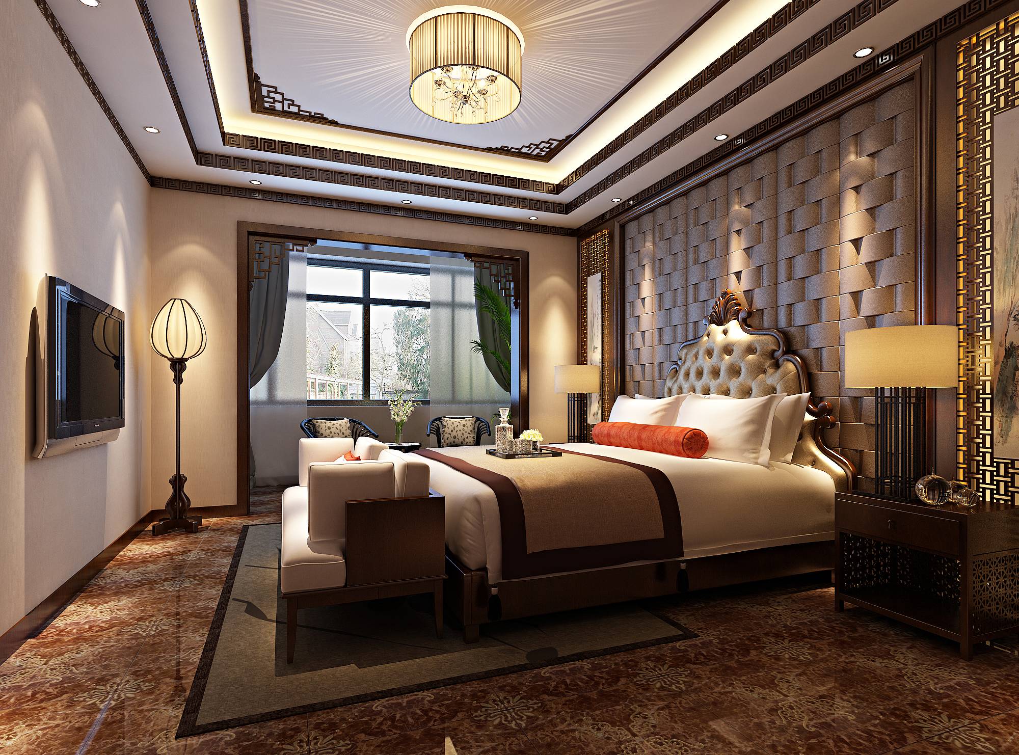 新中式 中式古典 奢华家装别墅样板房-15-4