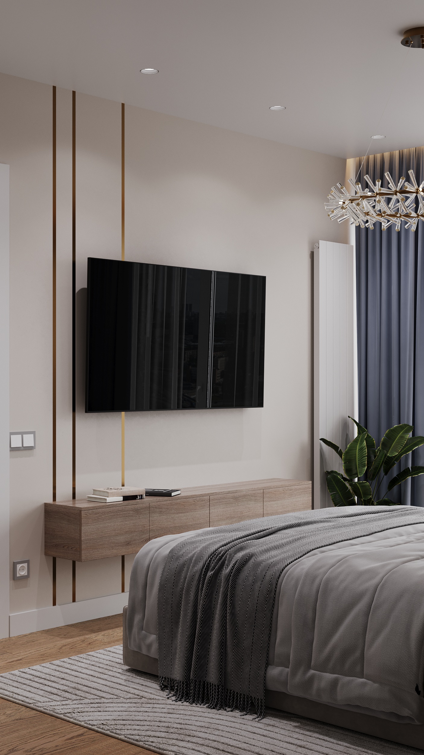 ЖК Домашний 主卧室内设计丨俄罗斯秋明丨Елена Аксёнова,Elena Aksenova-9