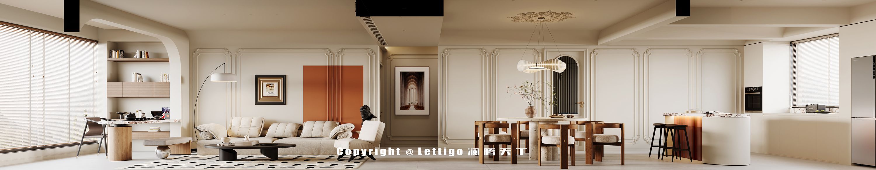 现代法式奶油家装，纯净柔和的高颜值空间-0