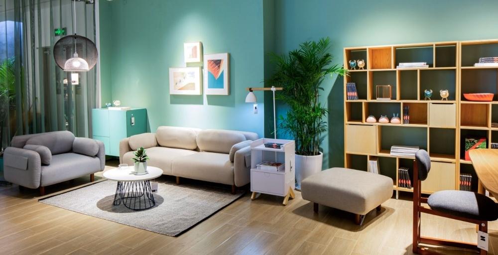 实体店家居设计灵感 | 清亮薄荷绿客厅-14