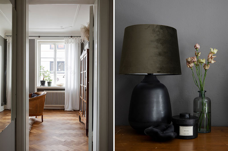 瑞典暗调小公寓的丰富纺织品设计-7