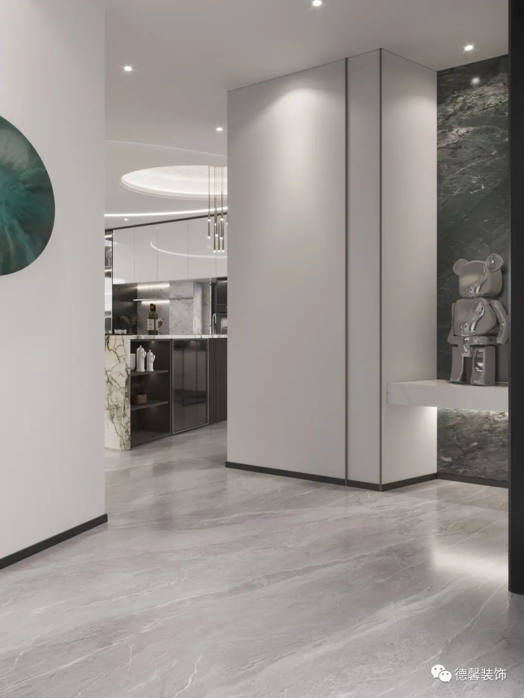 灵动弧线诠释现代艺术美感·云峰原著 425㎡联排别墅设计丨德馨装饰-15