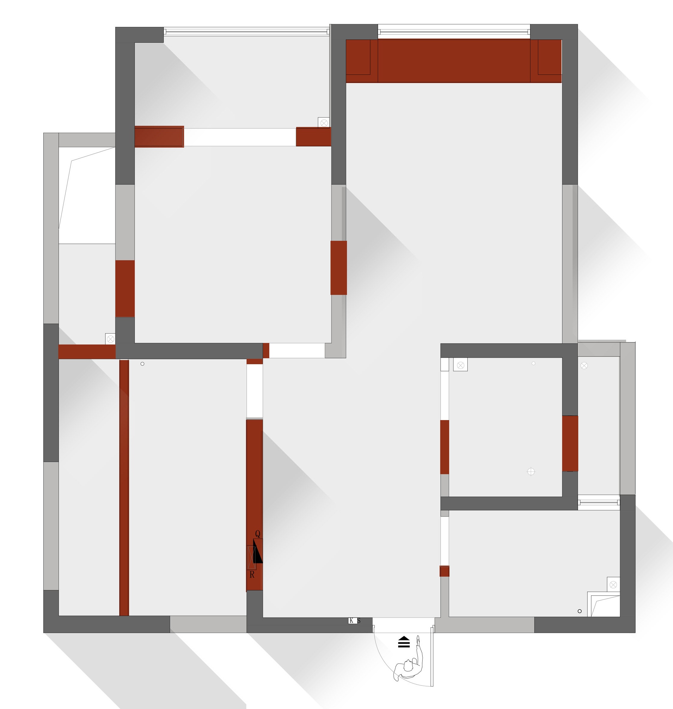 花窗玻璃的现代诗意 · 79㎡百川一居室设计丨百川设计-62