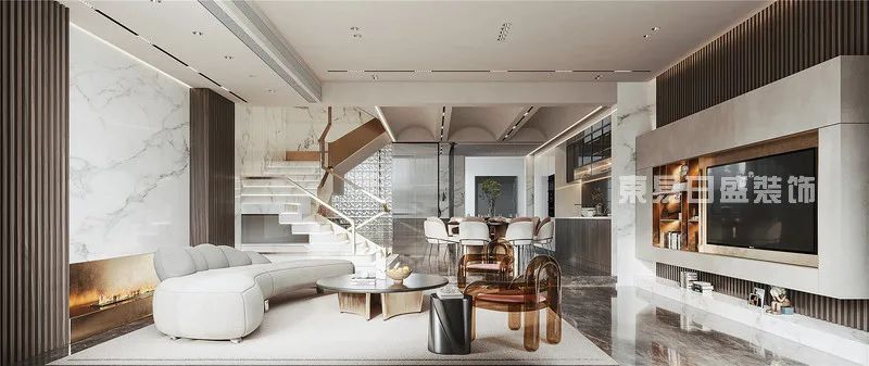 【首发】于凯作品：春酲 | 中梁壹号院350㎡现代风格别墅装修-43