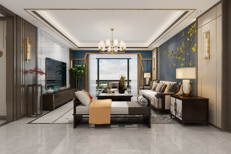 阜阳市绿城明月双清190平新中式大平层设计-15