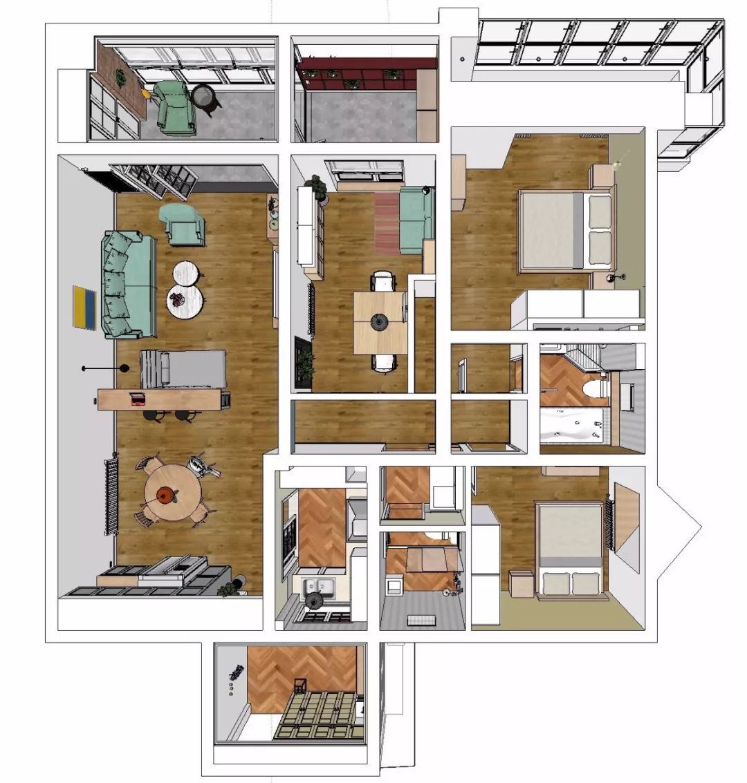 成都 160㎡美式北欧风私宅设计，色彩斑斓的温馨空间-12