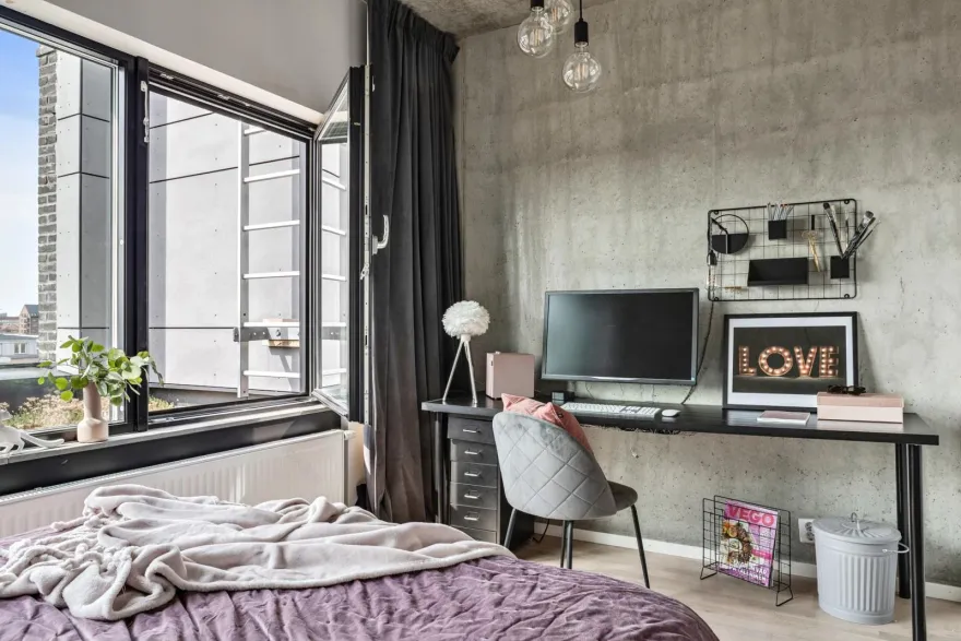 灰调与粉彩 | 瑞典混凝土公寓的优雅翻新-12