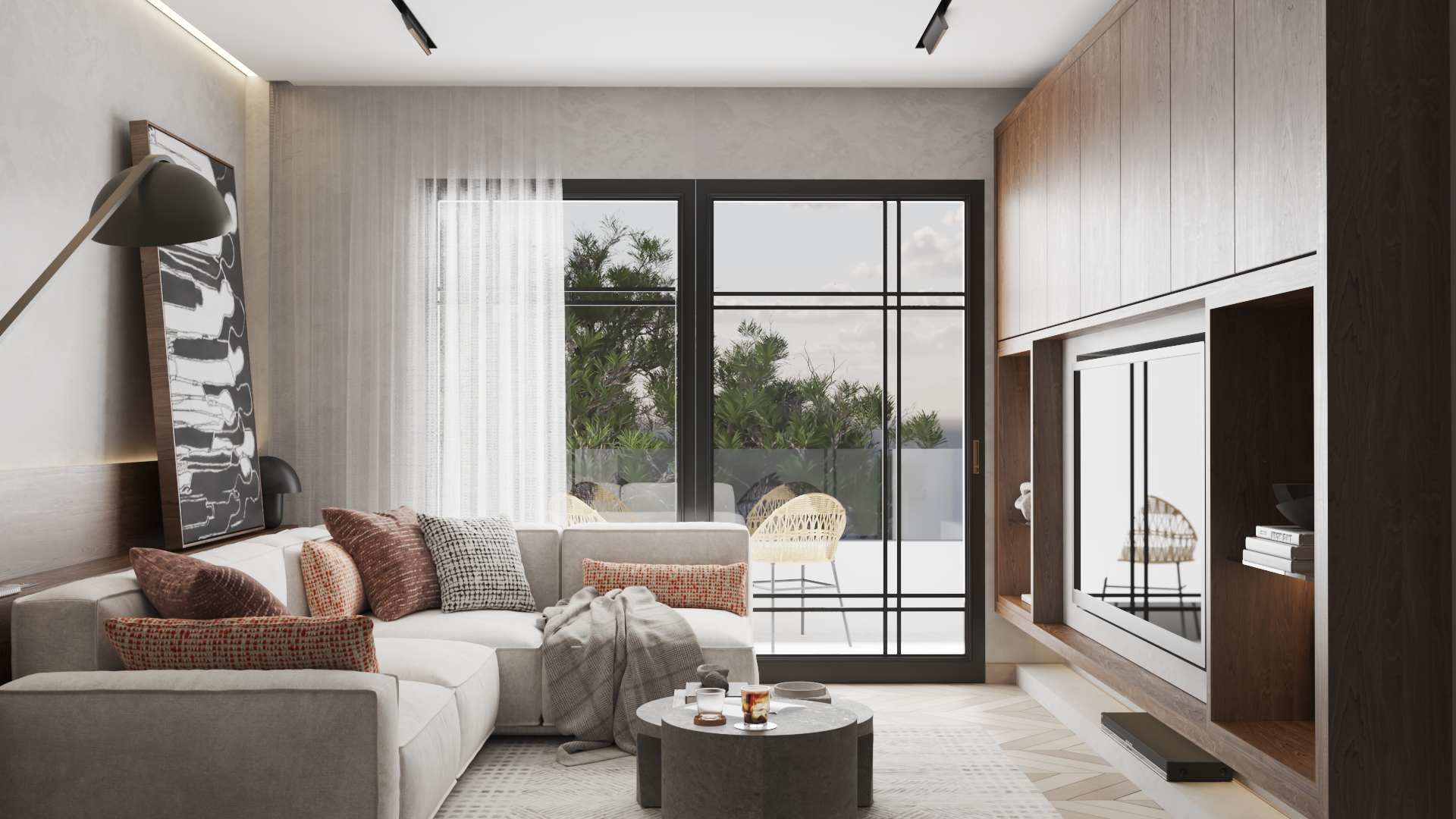 灰色和木质接待处-7