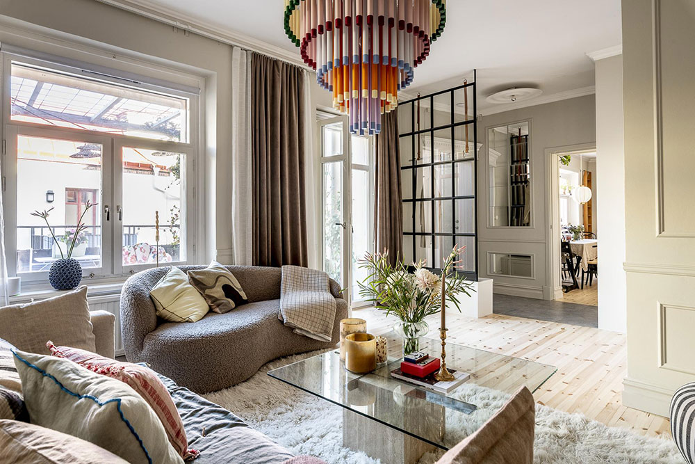 瑞典独特公寓设计,阁楼卧室墙纸亮点-8