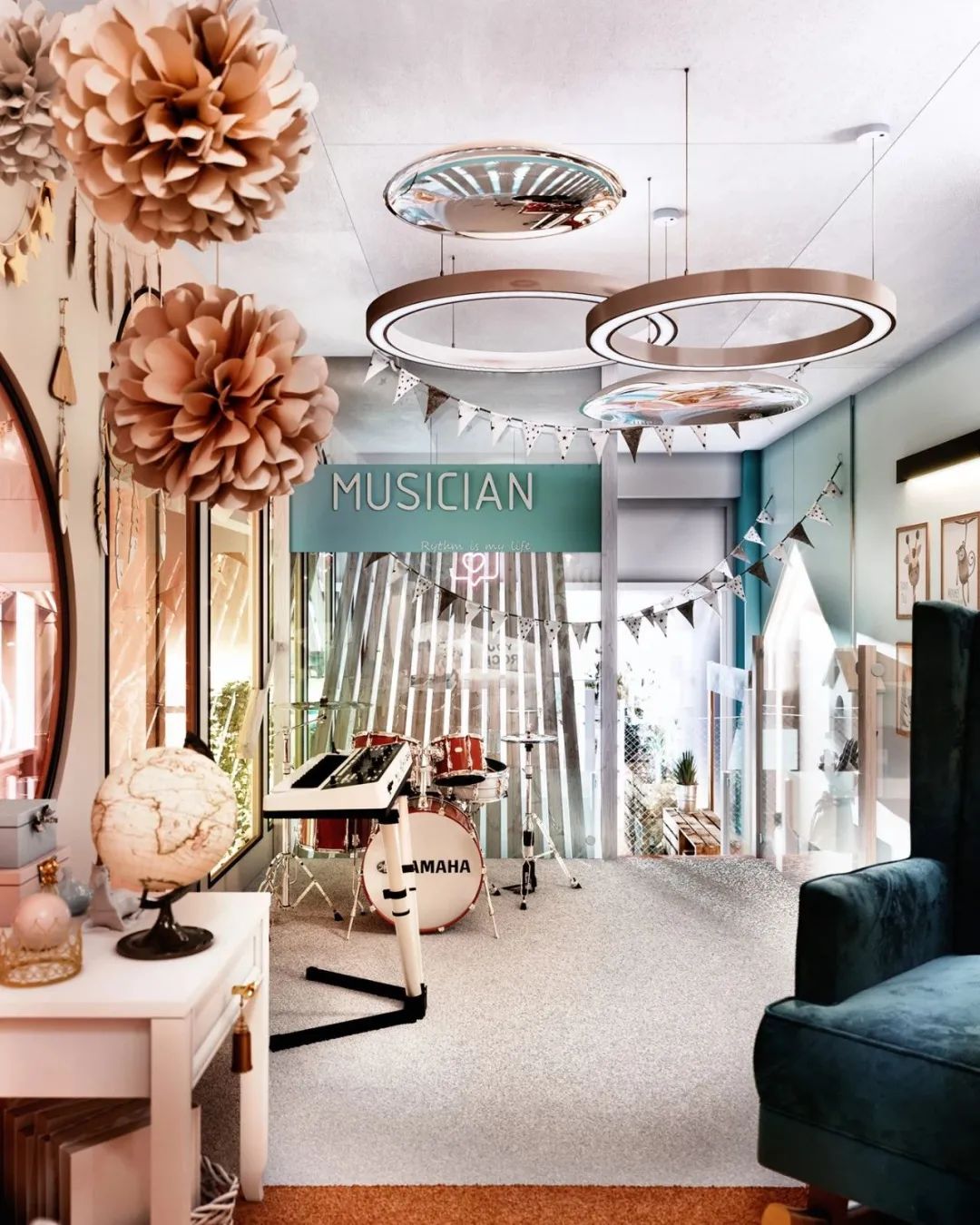 莫斯科新生活家庭咖啡厅——色彩斑斓的儿童友好空间-32