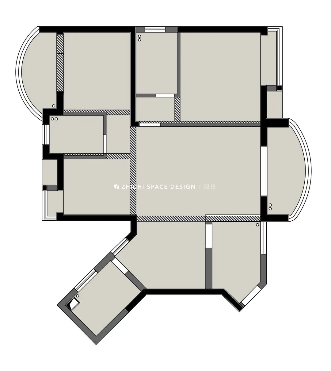 117m2 黑与蓝碰撞的高级想象丨武汉咫尺设计-1