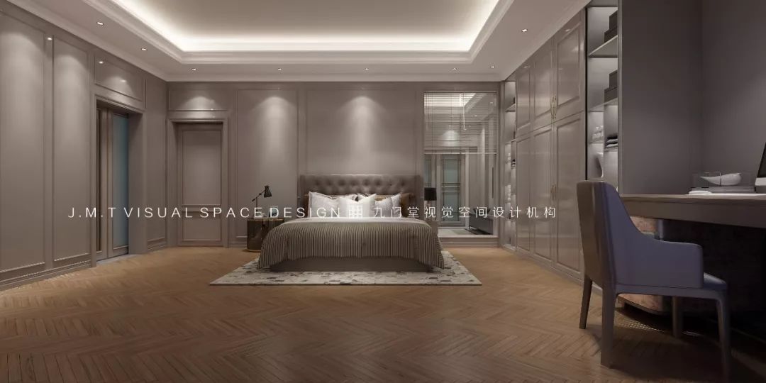 新中式、简欧、轻奢混搭,打造 540㎡别墅空间-17