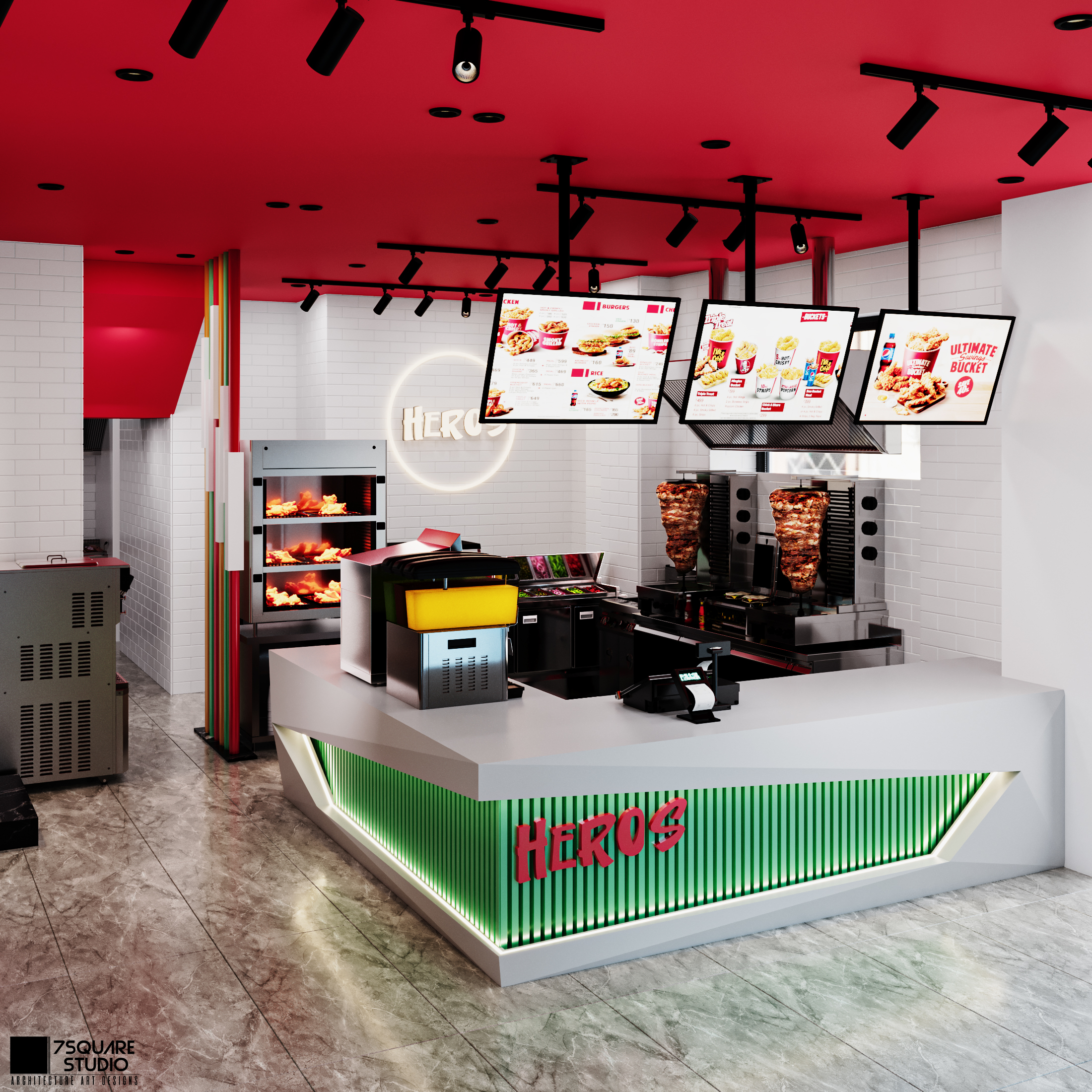 HEROS RESTAURANT 室内设计丨埃及开罗丨7 SQUARE STUDIO-18