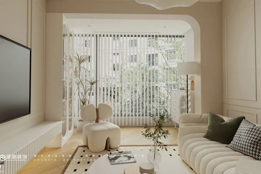 奶油法式风情 · 恒大山水城精装房改造案例丨刘娟-14