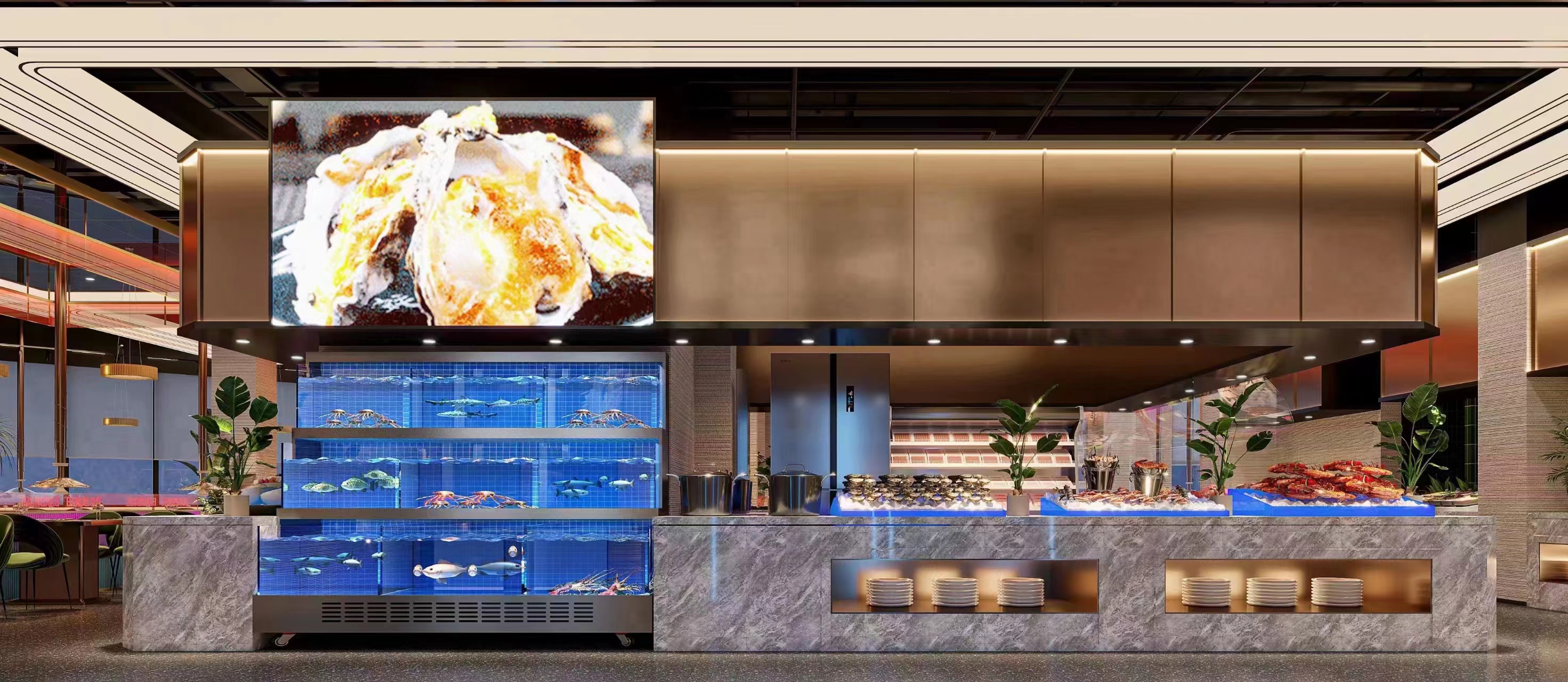 水晶感满满的海鲜餐厅 奇光幻化星辰里 灿烂波澜漫潮生-7