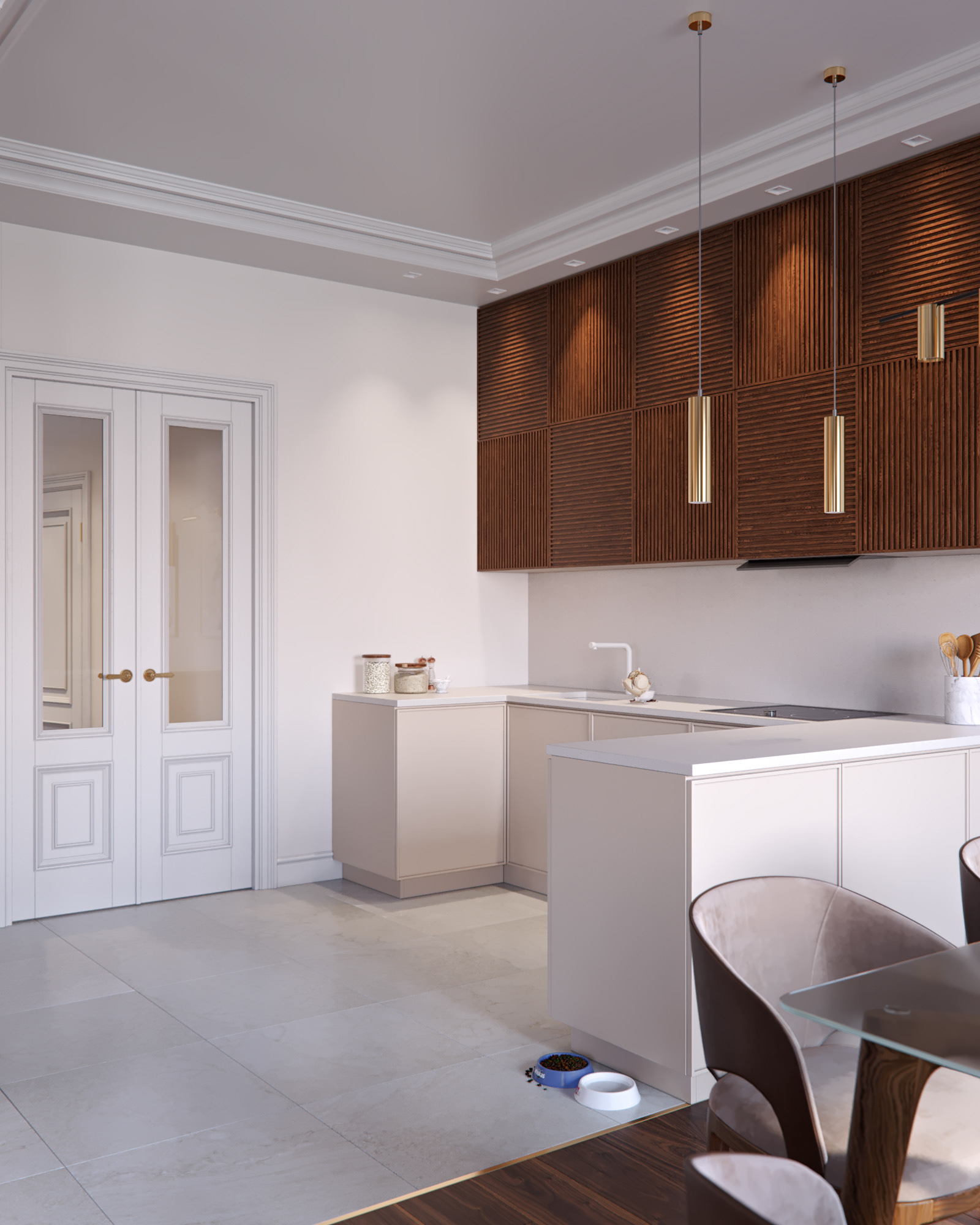 豪华厨房与客厅丨俄罗斯圣彼得堡-3