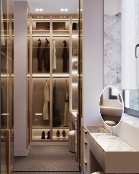 Neoclassical master bedroom