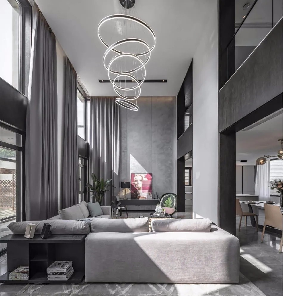 现代黑白灰风的别墅-6