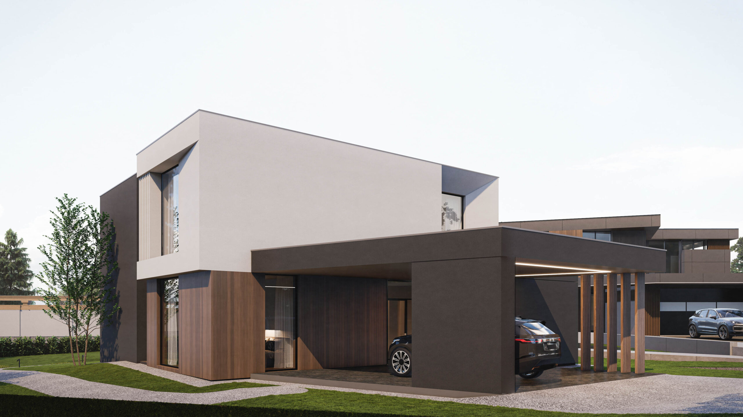 Динамичный современный коттедж 345м² — портфолио бюро ARXY-16